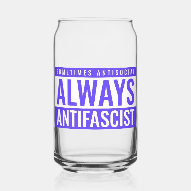 Immer antifaschistisch kann glass - Clear Blue Dosenglas (Vorderseite)