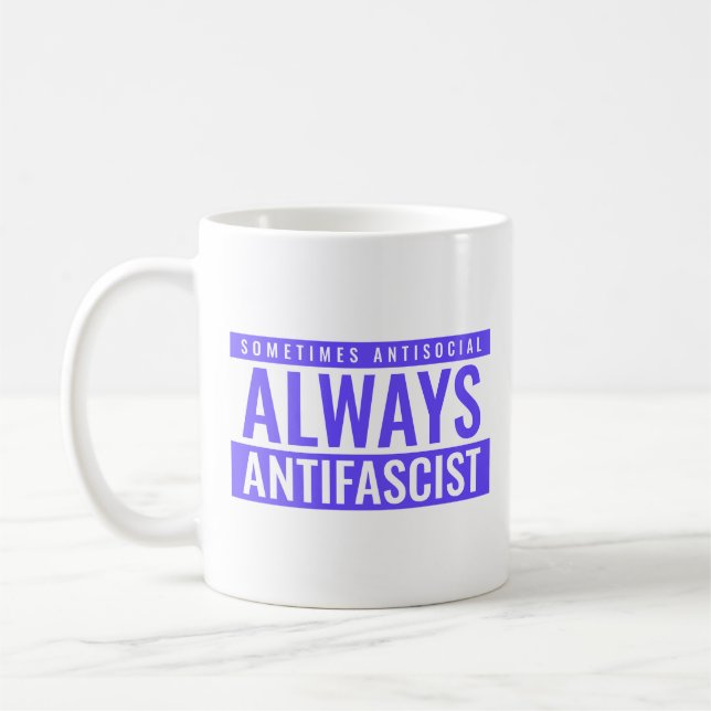 Immer antifaschistische klassische Tasse - Blue De (Links)