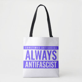 Immer antifaschistische Tote Bag - Blauer Text fet