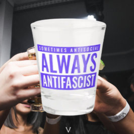 Immer antifaschistisches Showglas - Blau fett Schnapsglas