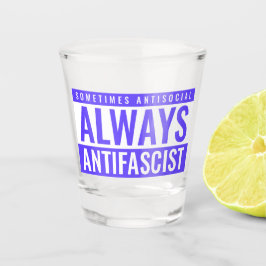 Immer antifaschistisches Showglas - Blau fett Schnapsglas