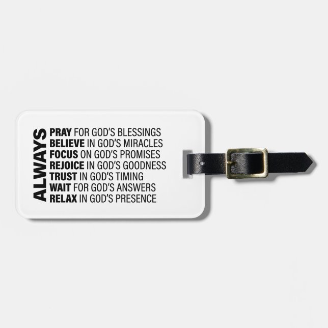 Immer ästhetische Christliche Zitate Gottes Kunstw Gepäckanhänger (Vorderseite horizontal)