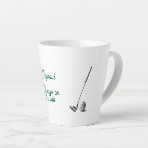 Immer auf dem Ball Lustiger Golf Personalisiert  Milchtasse
