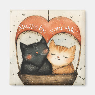 Immer auf Ihrer Seite gemütliche Katzen Ballonfahr Magnet