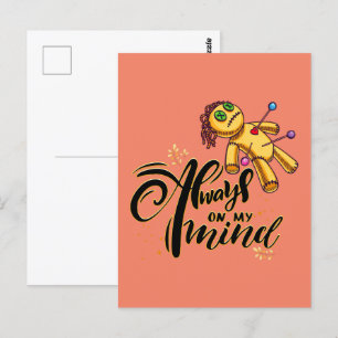 Immer auf meinem lustigen Halloween-Voodoo-Püppche Postkarte