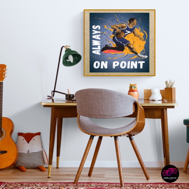 Immer auf Point Basketball Poster (Game IQ on the wall. Confidence in the game.)