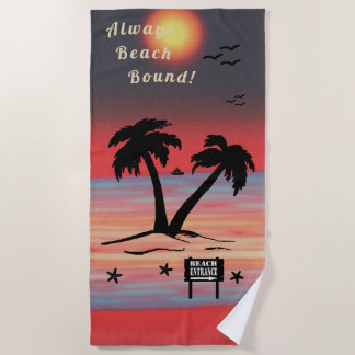 Immer Beach Bound Lila Red Strandtuch
