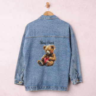 Immer bewundert Teddy Bear Women's Denim Jacket Jeansjacke