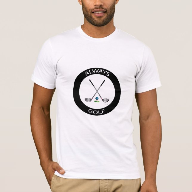 Immer Cooles GOLF-Logo, weißer T - Shirt (Vorderseite)