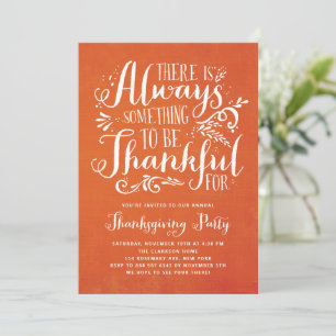 Immer Dankbar Leinen-Einladung zum Thanksgiving Einladung