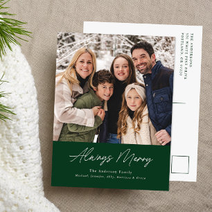 Immer das Minimalistische Foto Merry Green Feiertagspostkarte