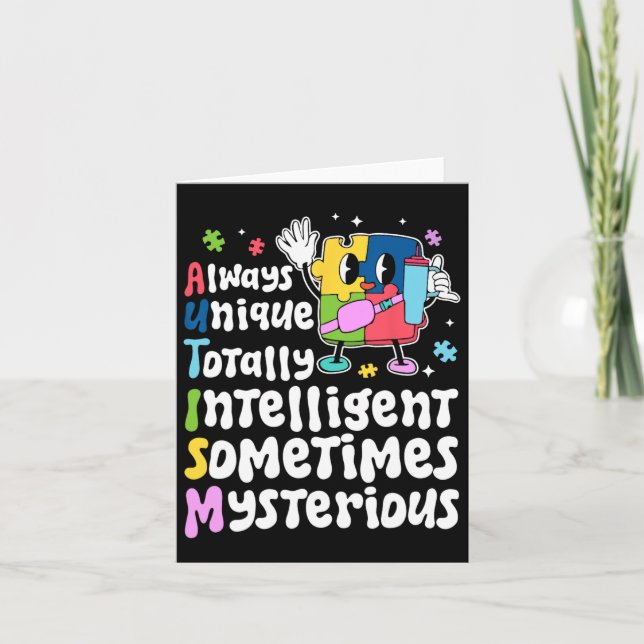 Immer ein einzigartiges intelligentes Autismus-Bew Karte (Vorderseite)