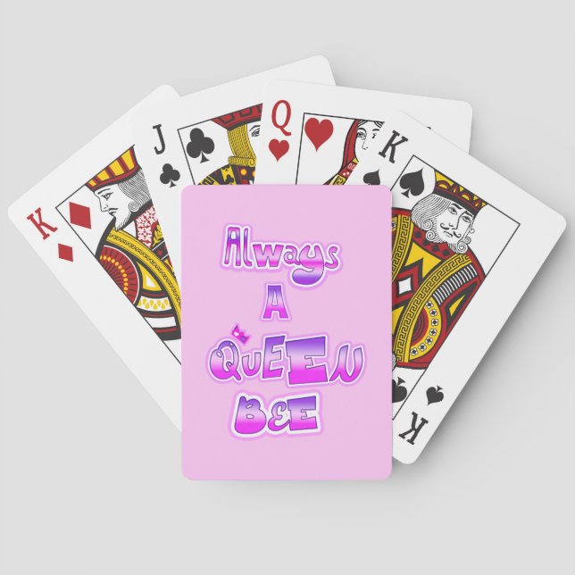 Immer eine Königin hellrosa Spielkarten (Rückseite)