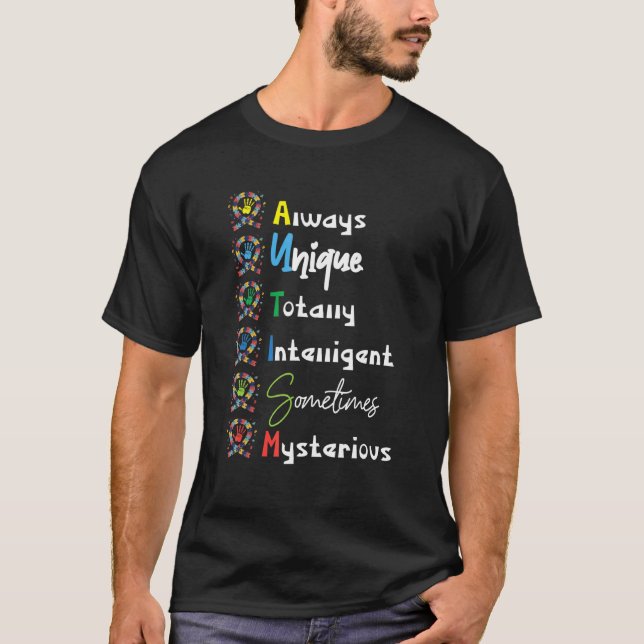 Immer Einzigartig Total Intelligent Manchmal Autis T-Shirt (Vorderseite)