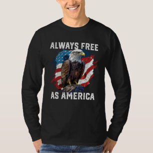 Immer frei wie Amerika Weißkopfseeadler USA Flagge T-Shirt