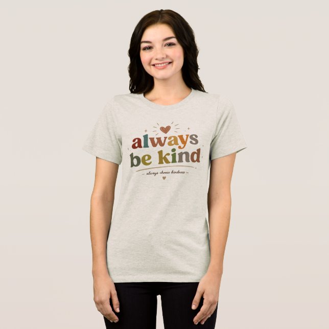 Immer freundlich Retro-Typografie Tri-Blend Shirt (Vorderseite voll)