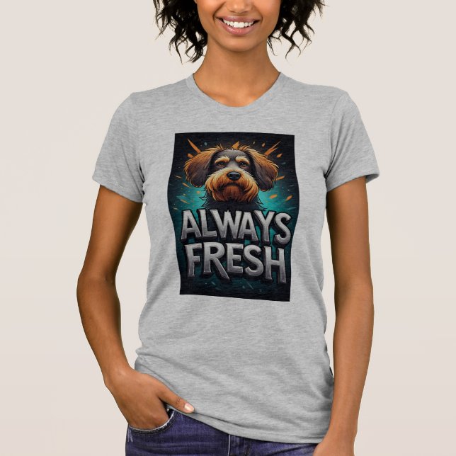 Immer frisches Hundeporträt T-Shirt (Vorderseite)
