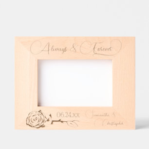 Immer & für immer Elegante Rose Kleine Hochzeit Geätzte Rahmen