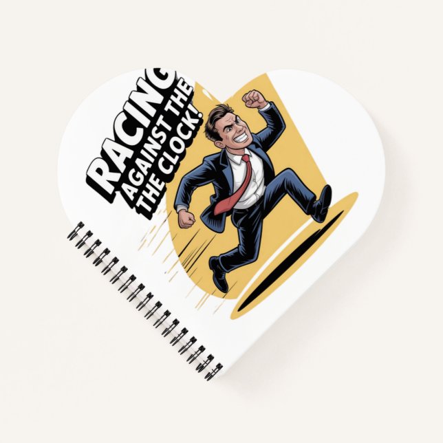 Immer gegen die Uhr laufen Notizbuch (Vorderseite)