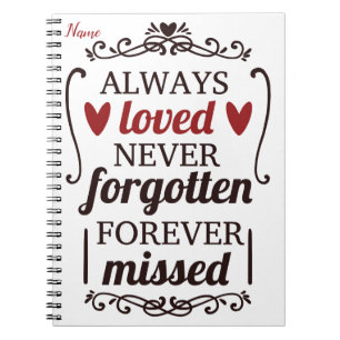 Immer geliebt nie Forgotton Spiral Foto Notebook Notizblock