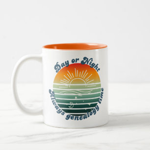 Immer Genealogie-Zeit Zweifarbige Tasse