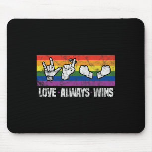 Immer gewinnt Asl Deaf Awareness Lgbt Gay Pride Vi Mousepad