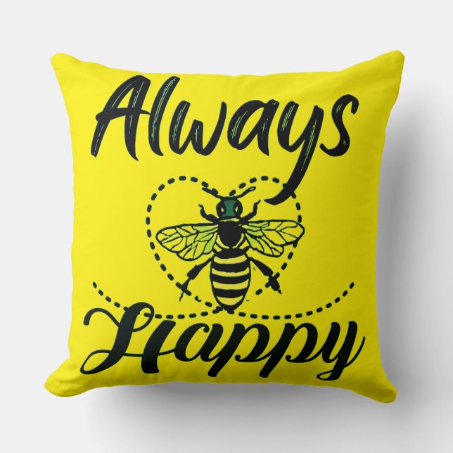 immer glücklich sein kissen (Vorderseite)