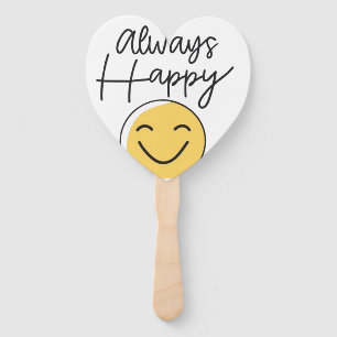 "Immer Glücklich" Smiley Gesicht Handfächer - Spaß