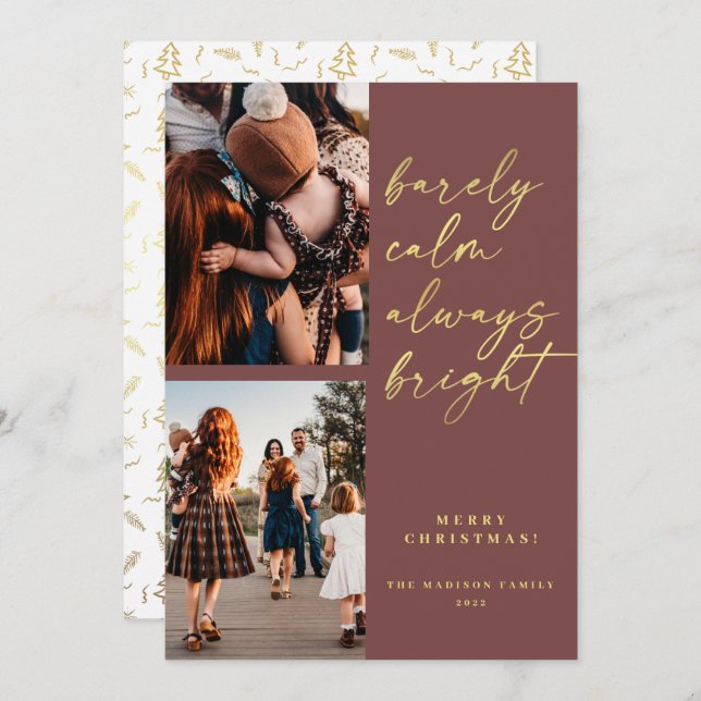 Immer goldenes Script 2 Foto Weihnachten (Vorne/Hinten)