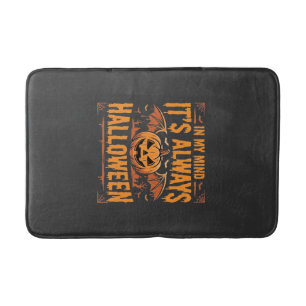 Immer Halloween-Kürbis-Fledermaus-Vektor-Design_1 Badematte