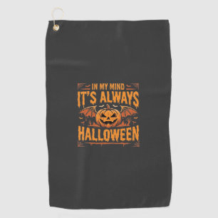 Immer Halloween-Kürbis-Fledermaus-Vektor-Design_1 Golfhandtuch