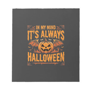 Immer Halloween-Kürbis-Fledermaus-Vektor-Design_1 Notizblock