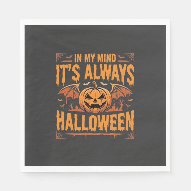 Immer Halloween-Kürbis-Fledermaus-Vektor-Design_1 Serviette (Vorderseite)