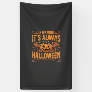 Immer Halloween-Kürbis-Fledermaus-Vektordesign_1 Banner