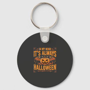 Immer Halloween-Kürbis-Fledermaus-Vektordesign_1 Schlüsselanhänger