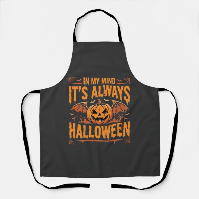 Immer Halloween-Kürbis-Fledermaus-Vektordesign_1 Schürze (Vorderseite)