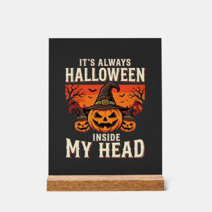 Immer Halloween-Kürbis-Hexen-Design_1 Acrylschild