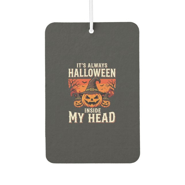 Immer Halloween-Kürbis-Hexen-Design_1 Autolufterfrischer (Vorderseite)