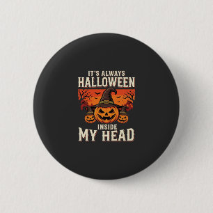 Immer Halloween-Kürbis-Hexen-Design_1 Button
