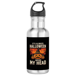 Immer Halloween-Kürbis-Hexen-Design_1 Edelstahlflasche