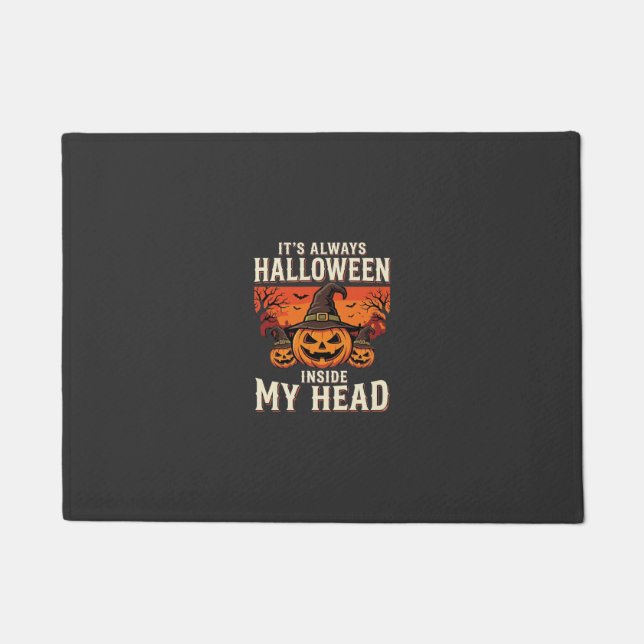 Immer Halloween-Kürbis-Hexen-Design_1 Fußmatte (Vorderseite)