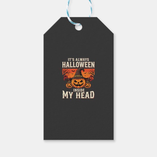 Immer Halloween-Kürbis-Hexen-Design_1 Geschenkanhänger (Vorderseite)