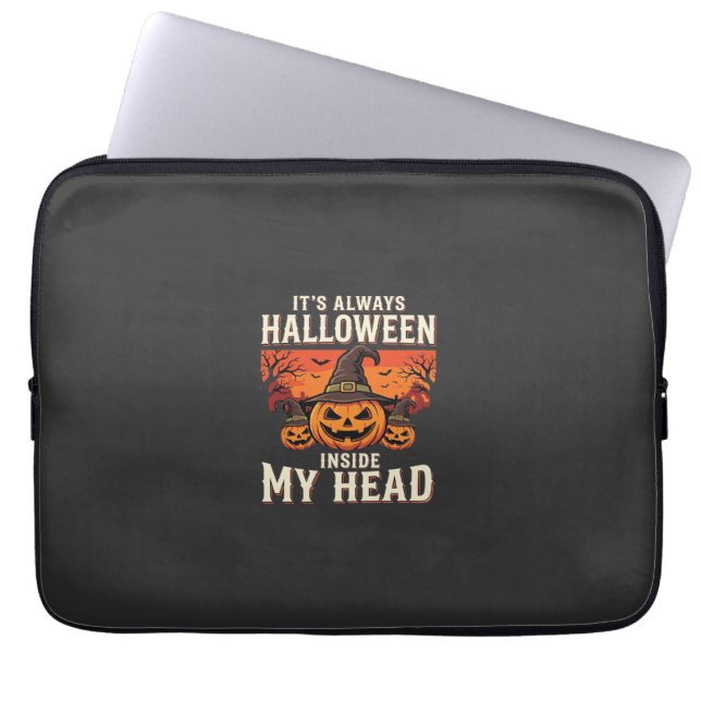 Immer Halloween-Kürbis-Hexen-Design_1 Laptopschutzhülle (Vorderseite)