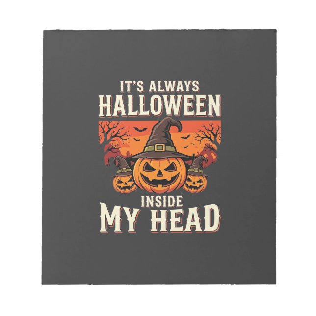 Immer Halloween-Kürbis-Hexen-Design_1 Notizblock (Vorderseite)
