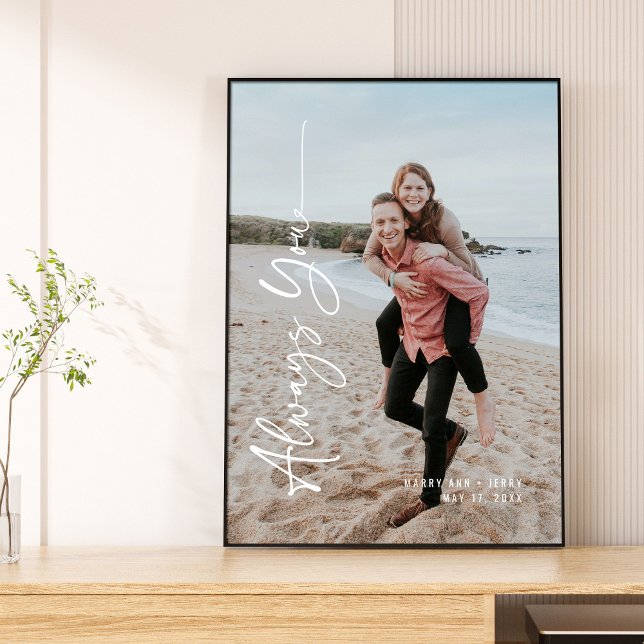 Immer Ihr Jubiläum Verlobung Hochzeitstag Leinwanddruck (Always You Anniversary Engagement Wedding Date Canvas Print)