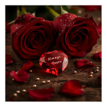 Immer Ihre Romantische Rose Valentins-Poster