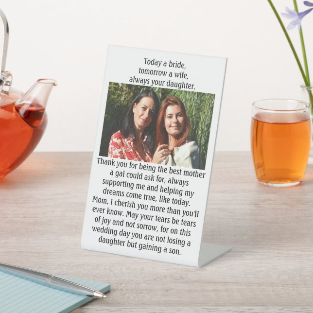Immer Ihre Tochter Mama der Braut Danke Sockelschild (In SItu)