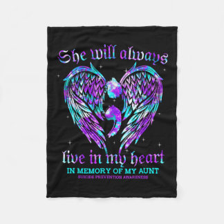 Immer im Herzen meiner Tante Suizidprävention Fleecedecke