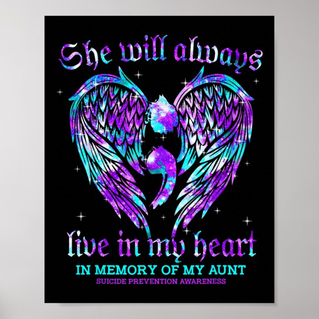 Immer im Herzen meiner Tante Suizidprävention Poster (Vorne)