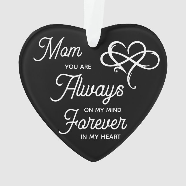 Immer im Kopf in der Mama "Mein Herz" Foto Ornament (Rückseite)